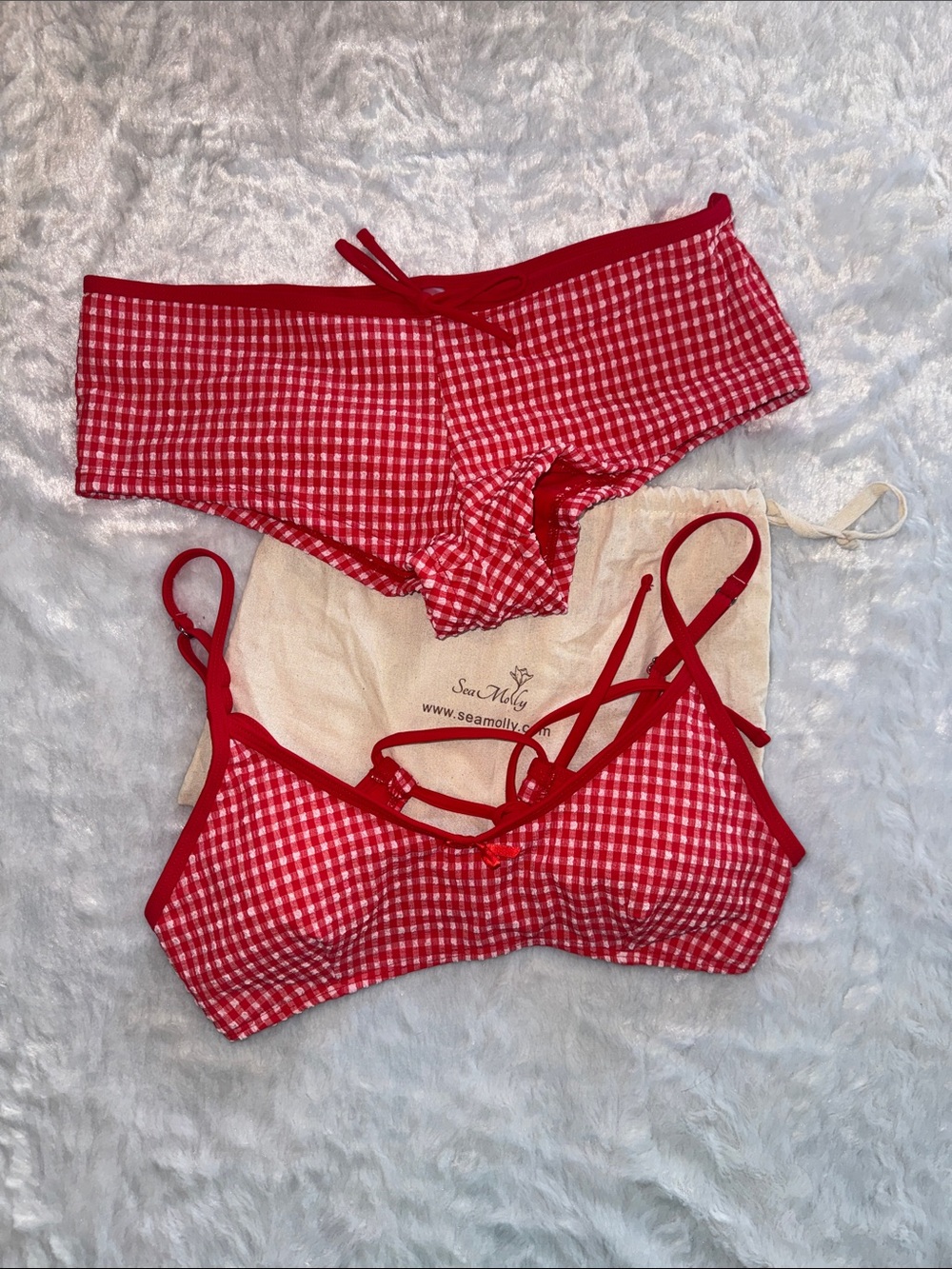 Seamolly Boyshort Red Gingham Bikini Set - Red